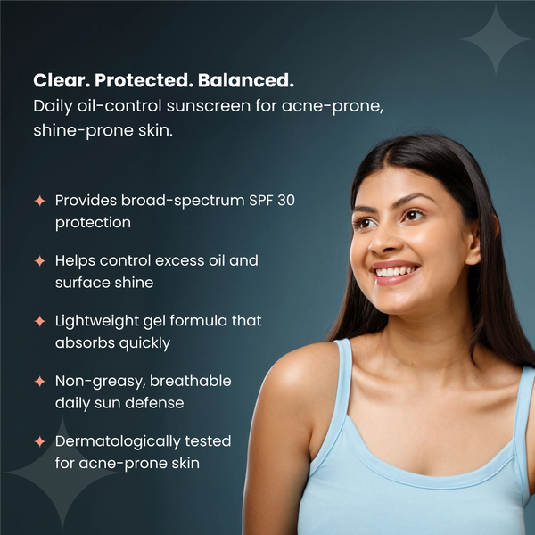 SPF 30 sunscreen benefits with model