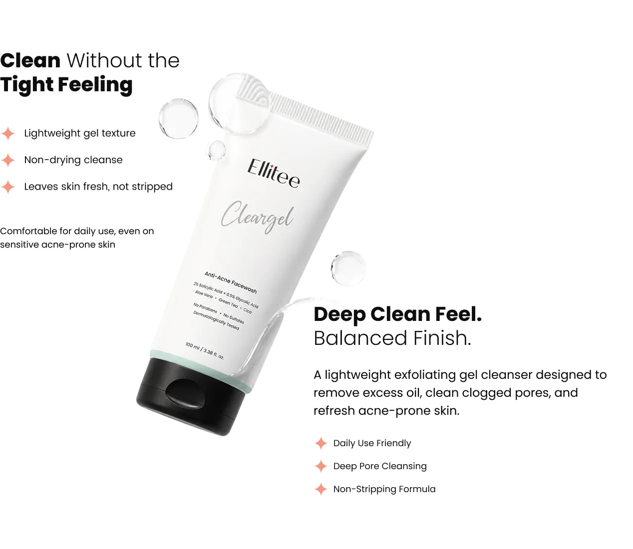 ClearGel Anti-Acne Face Wash with Salicylic Acid (100 ml)