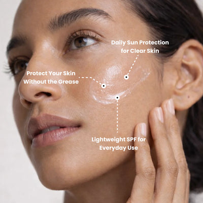 Lightweight sunscreen application on skin
