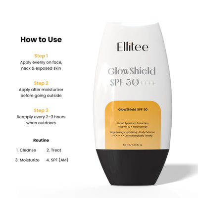 GlowShield SPF 50 usage instructions
