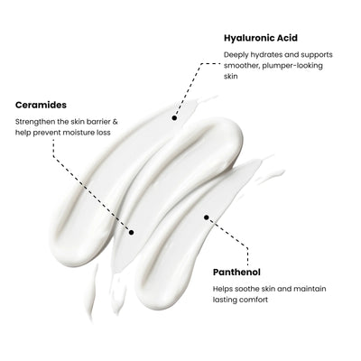 Ceramides, hyaluronic acid, panthenol benefits