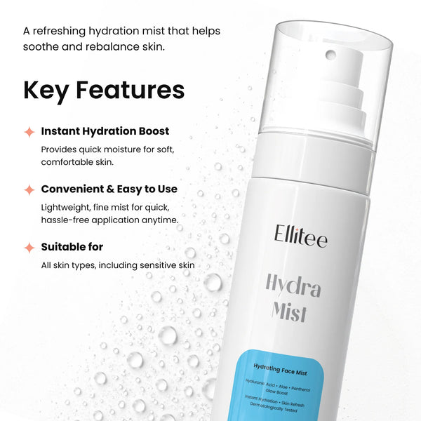 Hydrating mist key features display