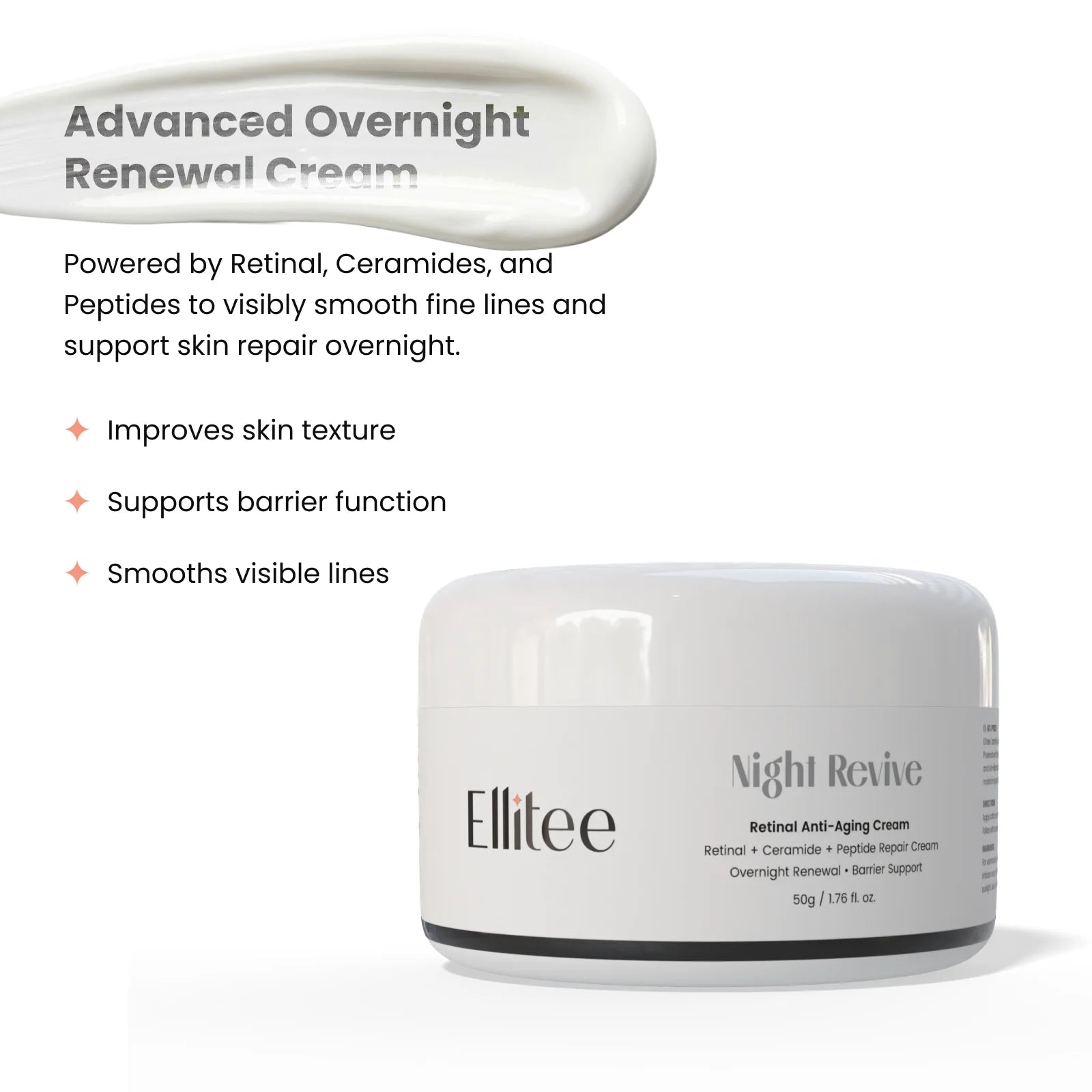 Overnight renewal cream with benefits