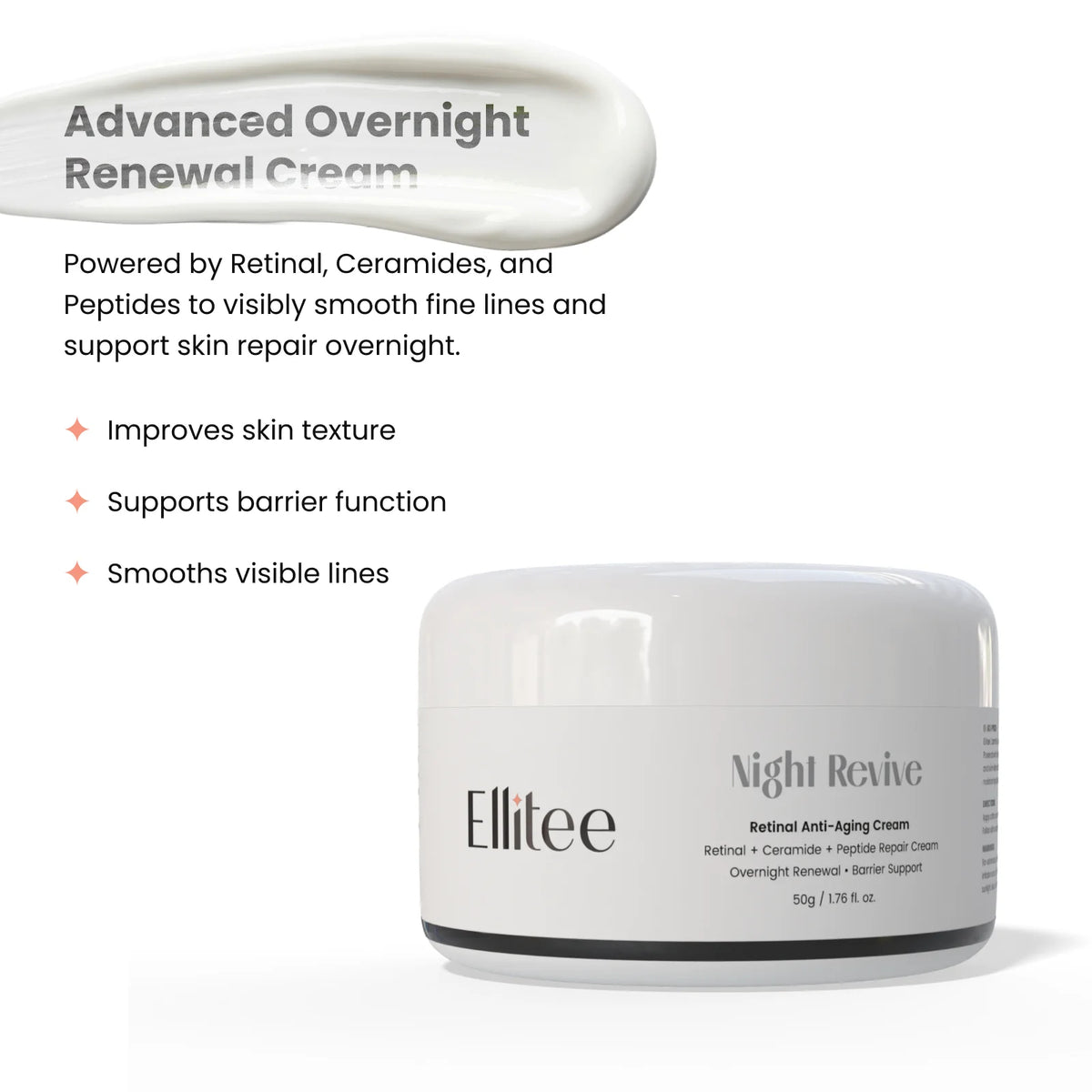 Overnight renewal cream with benefits