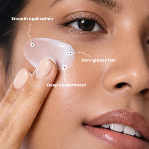 Smooth cream application on skin