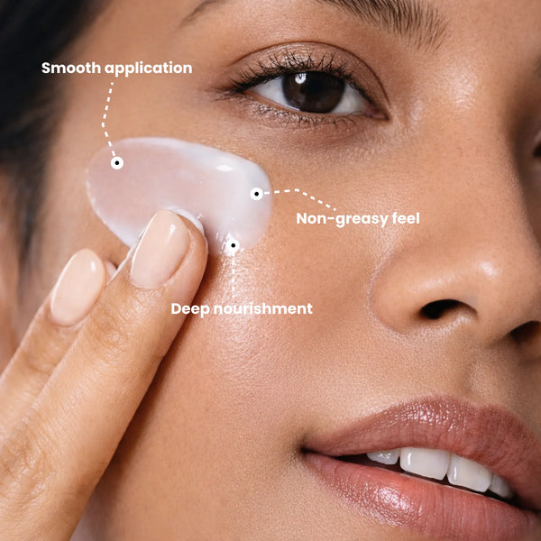 Smooth cream application on skin