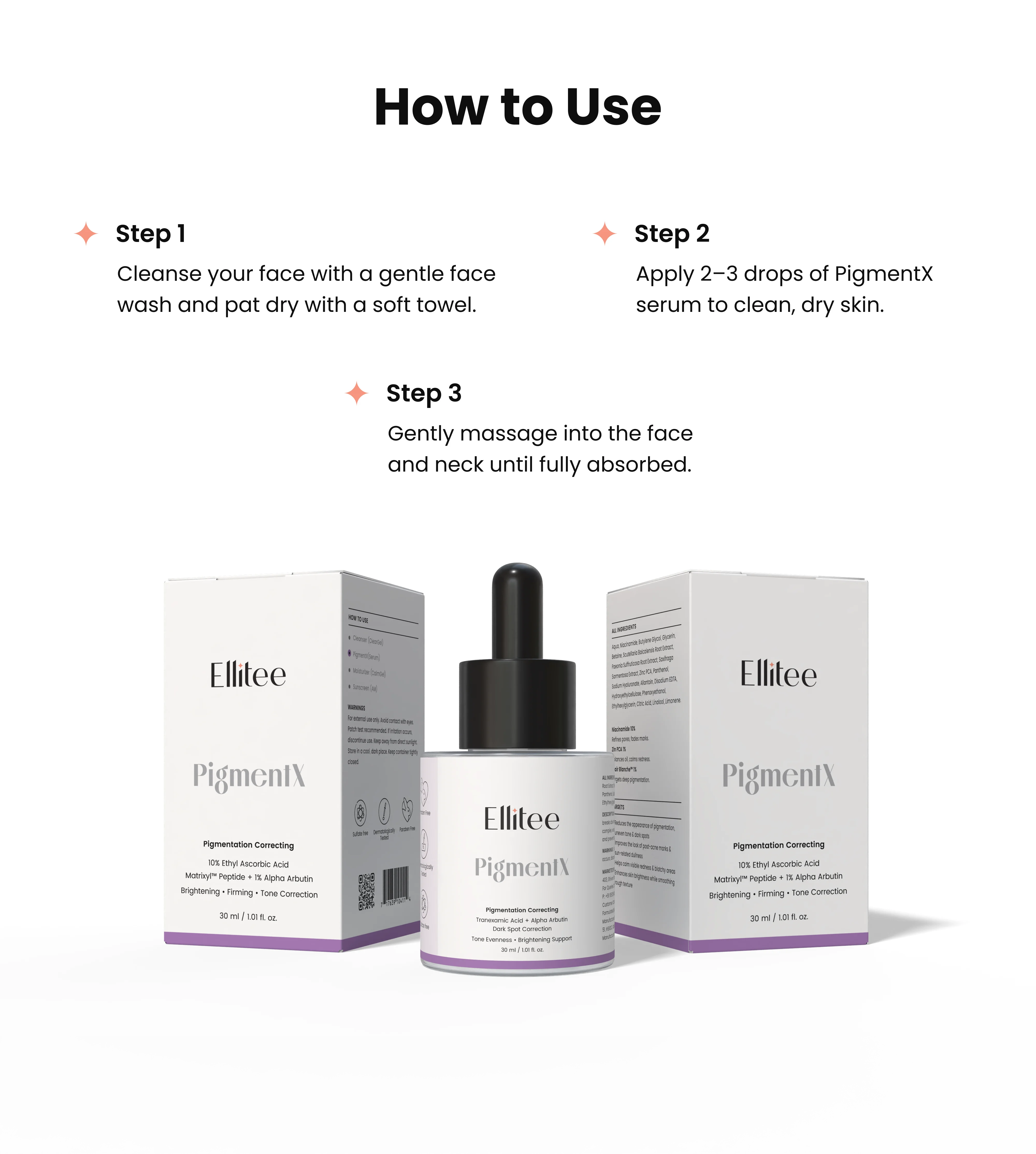 PigmentX serum usage instructions