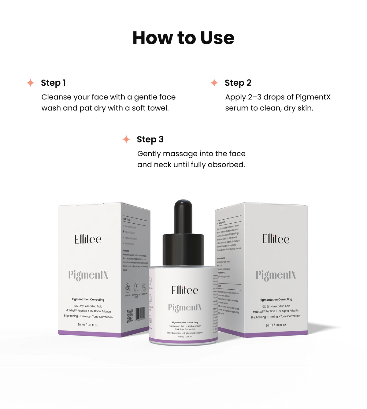 PigmentX serum usage instructions