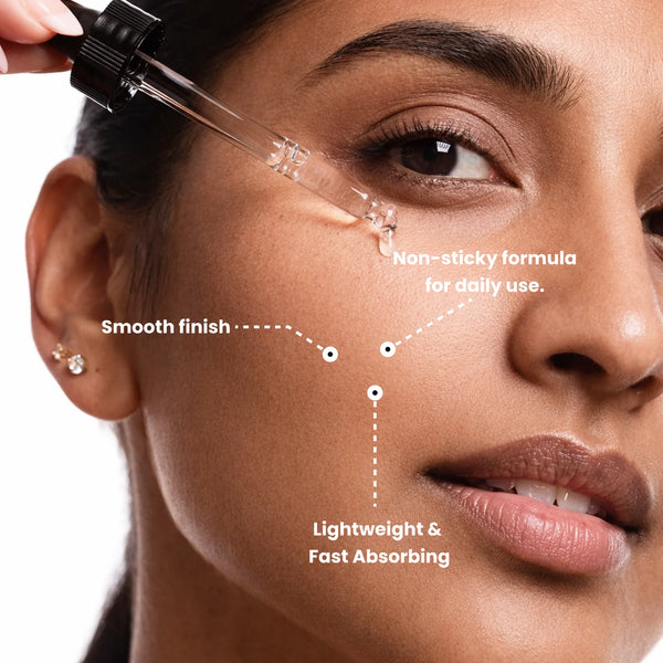 Serum dropper application on skin