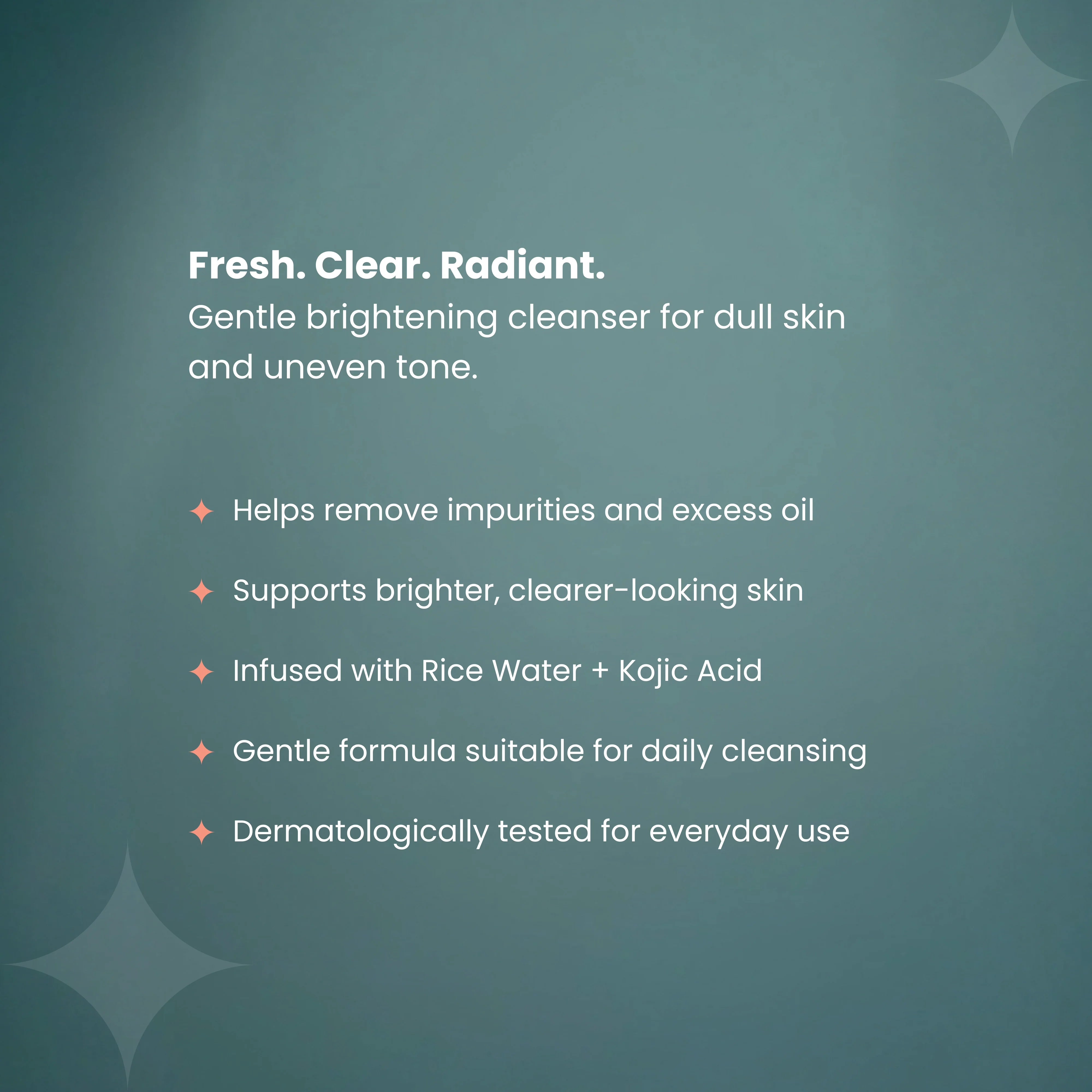 Brightening cleanser benefits text