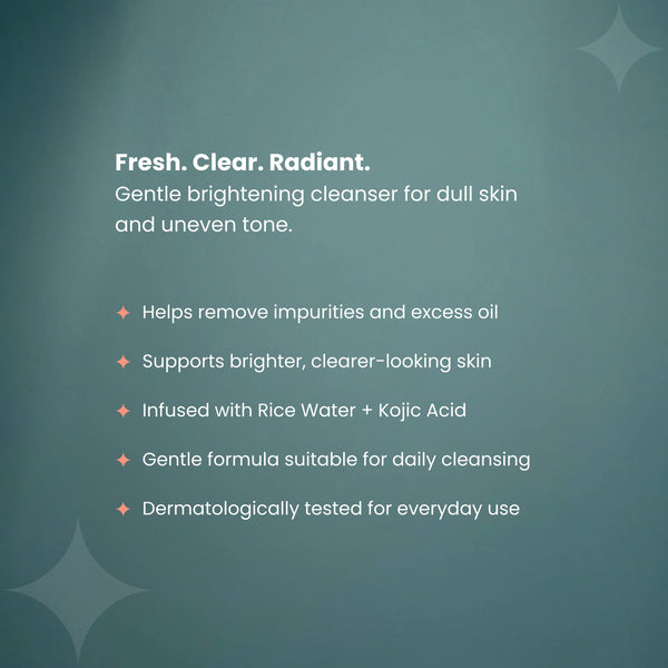 Brightening cleanser benefits text