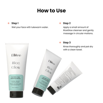 Rice Glow cleanser usage instructions