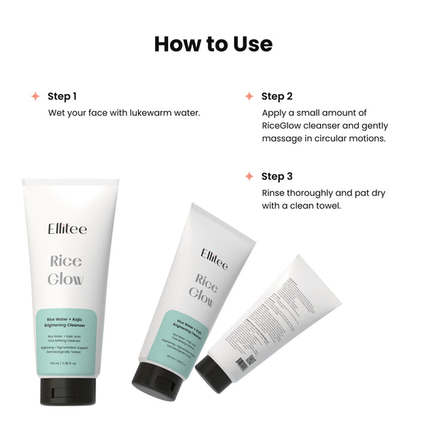 Rice Glow cleanser usage instructions