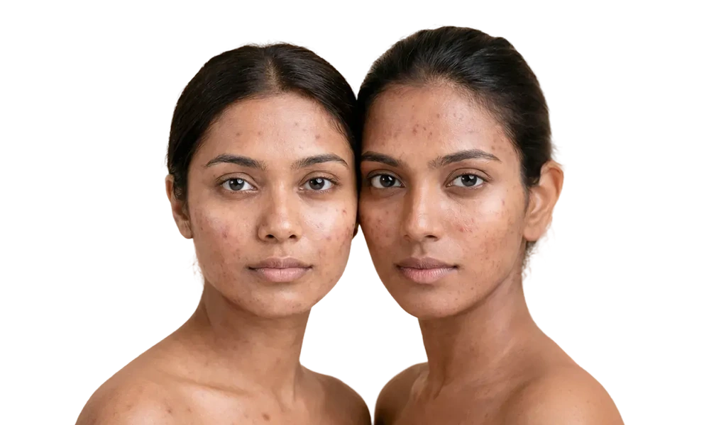 Model applying sunscreen